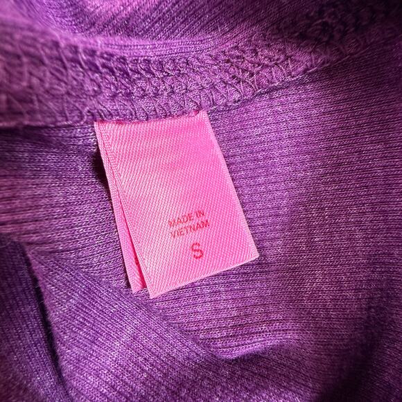 PINK Y2K Victoria's Secret VTG 2009 Ribbed Tank Top Graphic Print Bling Purple S - Picture 6 of 8